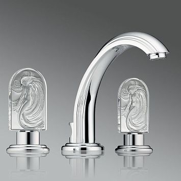 THG Naïade Смеситель для раковины, 3 отв., цвет: хром/прозрачный хрусталь