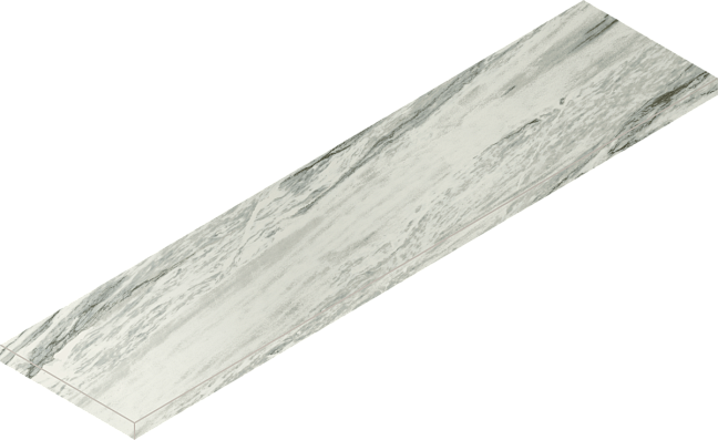 Italon Керамогранитная ступень Skyfall Scalino Ang. DX Bianco Paradiso 33x120 Cer
