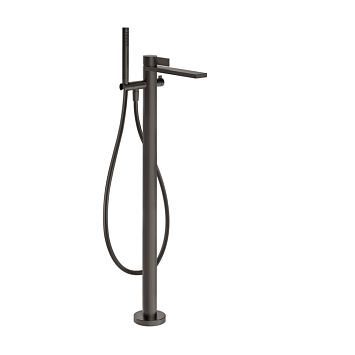 Gessi Inverso Rigato Внешняя часть напольного смесителя для ванны с перекл и ручным душем , Black Metal Br. PVD