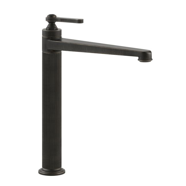 Gessi Venti20 Смеситель для раковины на 1 отверстие, однорычажный, высокий, в комплекте с донным клапаном, Aged Bronze