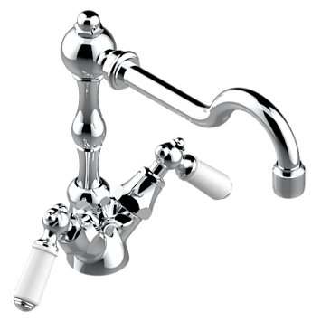 Смеситель THG 1900 a manettes для раковины на одно отверстие с донным клапаном