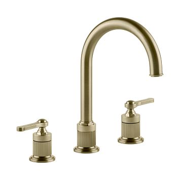 Gessi Venti20 Смеситель для раковины на 3 отверстия, излив 172 мм., , Brushed Brass PVD