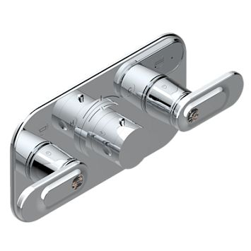 Накладка THG Corvair Portoro with lever с ручкой регулировки температуры и двумя маховиками для термостатического смесителя с горизонтальной установкой