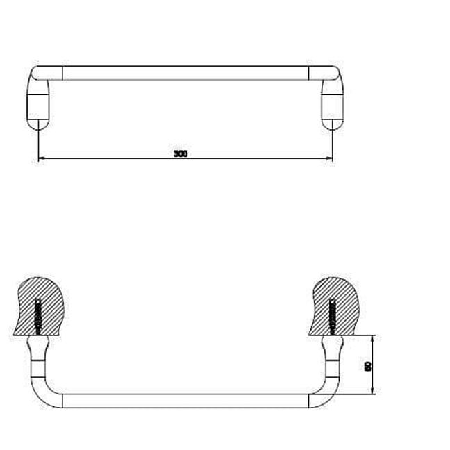 Gessi Goccia Полотенцедержатель 30см, хром