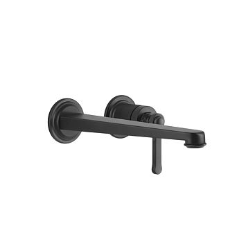 Gessi Venti20 Смеситель для раковины настенный, встраиваемый, однорычажный, излив 243 мм., внешняя часть, черный матовый