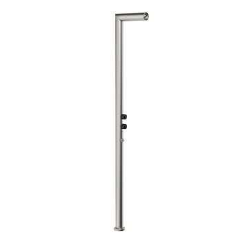 Gessi Outdoor Душевая стойка для установки на улице, напольная, на 2 выхода, без ручек, ручного душа и верхнего душа, внешняя часть, цв Steel Brushed