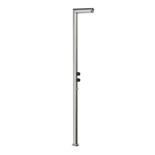 Gessi Outdoor Душевая стойка для установки на улице, напольная, на 2 выхода, без ручек, ручного душа и верхнего душа, внешняя часть, цв Steel Brushed