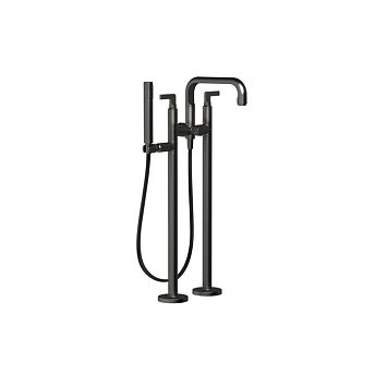 Gessi Inciso Смеситель для ванны напольный, с ручным душем и шлангом 1500 мм., внешняя часть, Black Metal Brushed PVD
