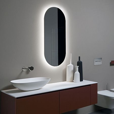 Antonio Lupi USB Зеркало 500х1440 мм., с блестящей кромкой, с белой светодиодной подсветкой, на раме
