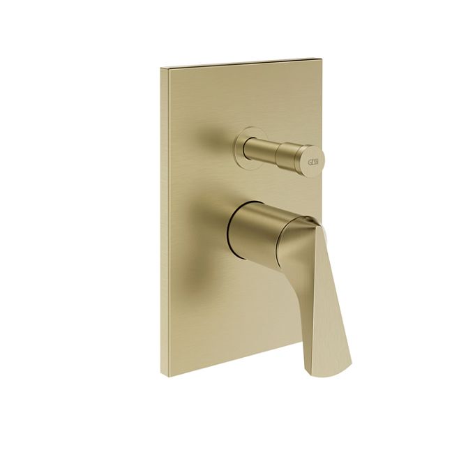 Gessi Ventaglio Внешняя часть настенного смесителя на 2 выхода с перекл ванна/душ, Brass Brushed PVD