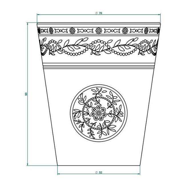 THG Marquise noir d&eacute;cor Or Стакан керамический, настольный, декор черный/золото, цвет: белый