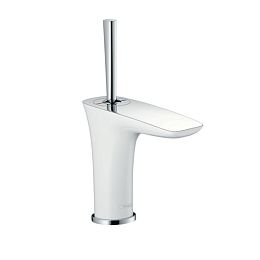 Смеситель для раковины Hansgrohe PuraVida с донным клапаном, цвет: хром/белый купить в Москве: интернет-магазин StudioArdo