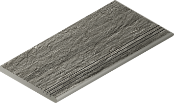 Italon Керамогранитная ступень Skyfall X2 Gradino Round DX Grigio 30x60 Grip