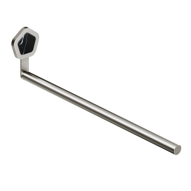 Jorger Shado Полотенцедержатель L-40cm, вставка из камня Black Marble, цвет satin nickel (матовый никель)