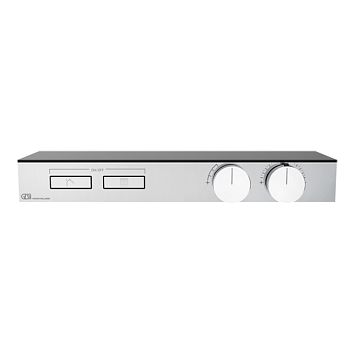Gessi Hi-Fi Термостат для душа, с вкл. до 2 источников одновременно (внешняя часть), с полкой из черного мат. стекла, хром
