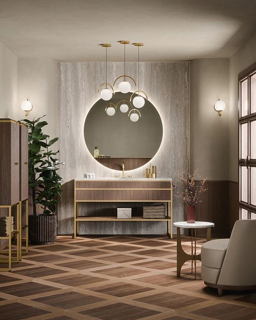 Oasis Academy Комплект Орех и сатиновое золото L140 x W53 x H84 cm