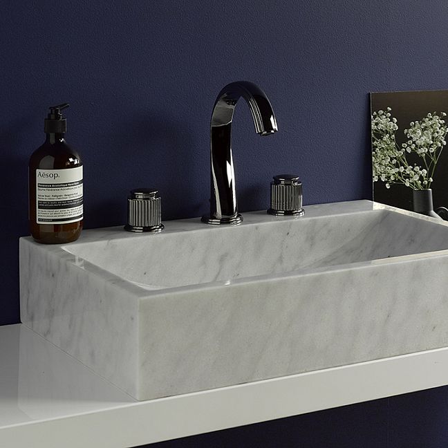 THG Jaipur metal Смеситель для раковины, 3 отв., цвет: хром