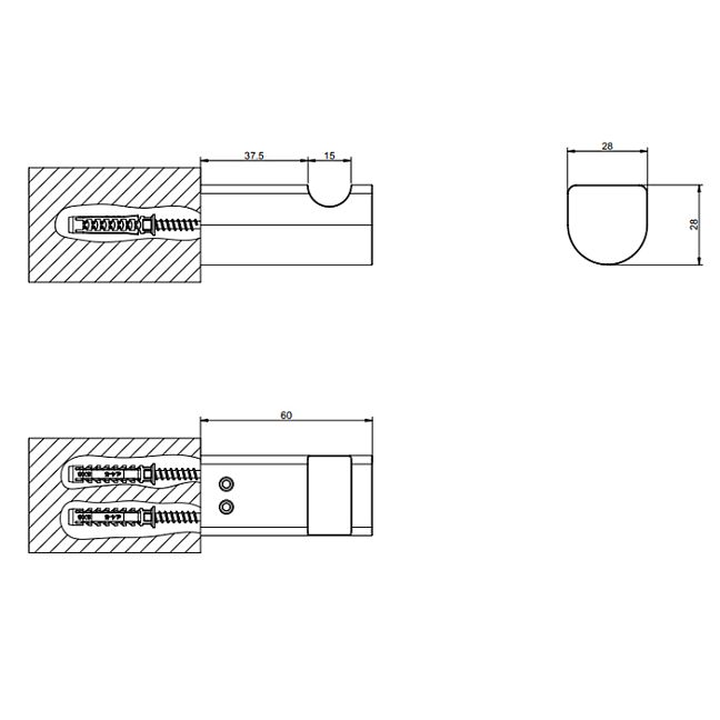 Gessi Rilievo Крючок одинарный, nero XL