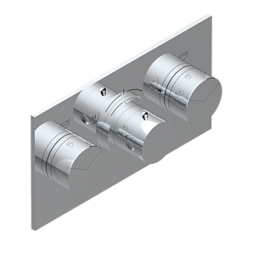 Накладка THG Yoko Delta с ручкой регулировки температуры и двумя маховиками для термостатического смесителя с горизонтальной установкой