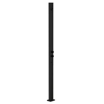 Gessi Outdoor Душевая стойка для установки на улице, напольная, на 2 выхода, без ручек, ручного душа и верхнего душа, внешняя часть, Black XL