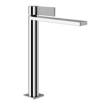 Gessi Inverso Diamantato Смеситель для раковины высокий с донным клапаном Stop Go и соединительными шлангами, хром