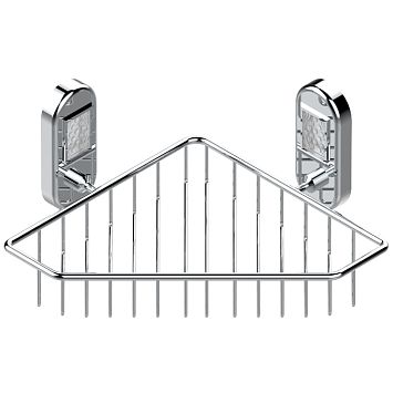 THG Oceania Полочка металлическая, подвесная, решетка, угловая, 20х20см., цвет: хром/прозрачный хрусталь