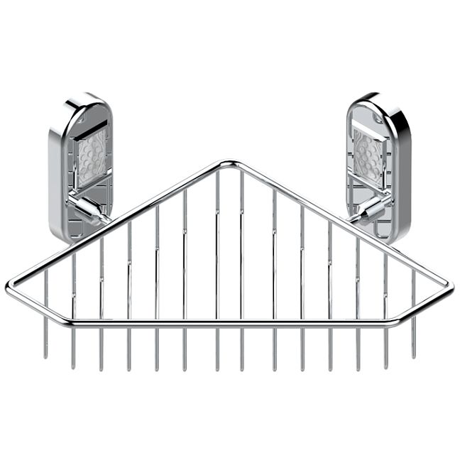 THG Oceania Полочка металлическая, подвесная, решетка, угловая, 20х20см., цвет: хром/прозрачный хрусталь