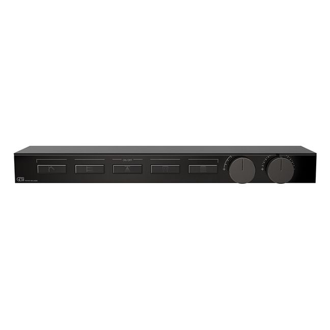 Gessi Hi-Fi Термостат для душа, с вкл. до 5 источников одновременно (внешняя часть), с полкой из черного мат. стекла, Black Metal PVD