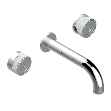 Внешняя часть настенного смесителя THG Zoom.5 для раковины с тремя отверстиями, с трубчатым изливом