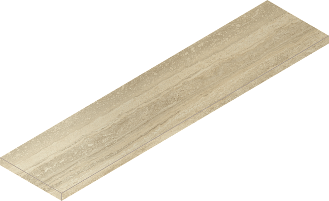 Italon Керамогранитная ступень Charme Advance Scalino Ang. SX Travertino 33x120
