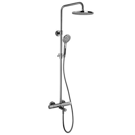Fima Carlo Frattini Душевая стойка с смесителем для ванны, верхним душем, ручным душем и шлангом 1500 мм., цвет хром