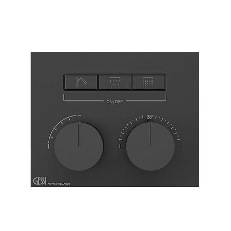 Внешняя часть термостата Gessi Hi-Fi Compact с 3 кнопками Black XL