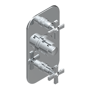 Накладка с ручкой регулировки  THG Club Saint-Germain температуры и двумя маховиками для термостатического смесителя 5400AE
