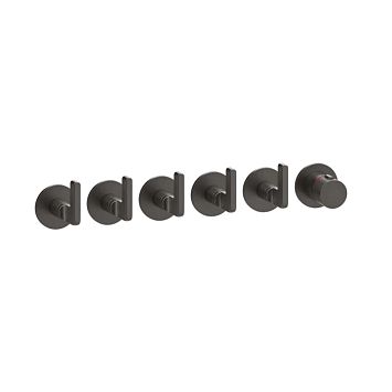 Gessi Inciso Внешняя часть для настенного смесителя для ванны на 5 выходов , Black Metal Brushed PVD