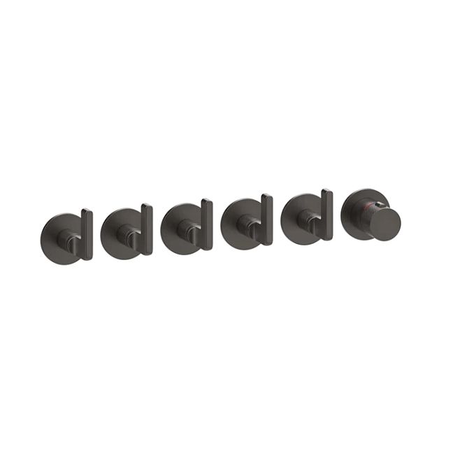 Gessi Inciso Внешняя часть для настенного смесителя для ванны на 5 выходов , Black Metal Brushed PVD