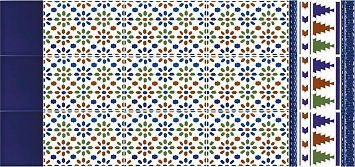 Керамическая плитка Ceramica Ribesalbes Zocalo  Listone Cordoba Azul Valencia 3x20