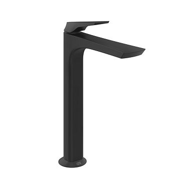 Gessi Ventaglio Смеситель для раковины высокий с донным клапаном Stop Go и соединительными шлангами, Matte Black