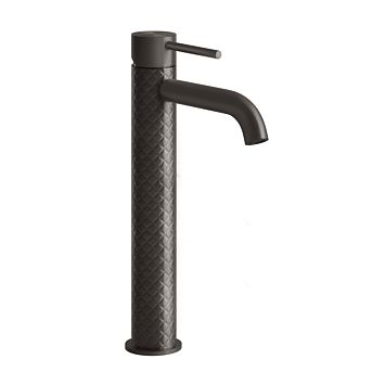 Gessi 316 Смеситель высокий для раковины на 1 отверстие без донного клапана, h=305мм , излив 123мм, brushed black metal pvd