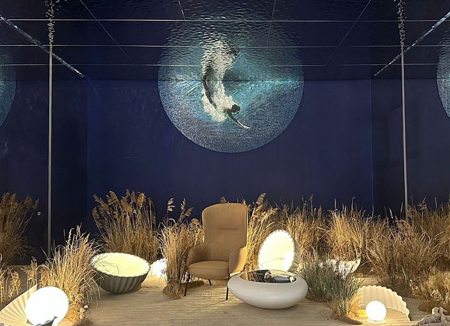 Художественное панно из стеклянной мозаики Погружение ART NATURA 300x150см, смальта