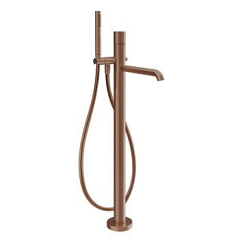 Gessi Habito Unito Смеситель для ванны напольный, однорычажный, Copper Brushed PVD