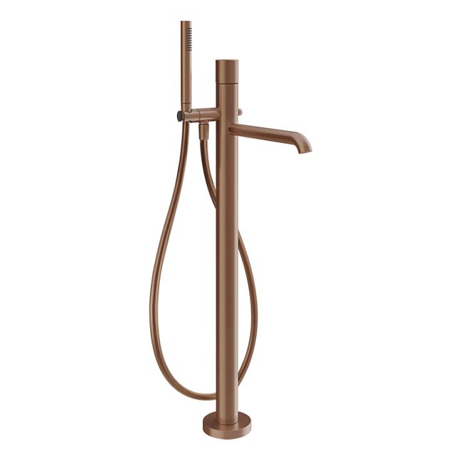 Gessi Habito Unito Смеситель для ванны напольный, однорычажный, Copper Brushed PVD