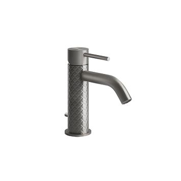 Gessi 316 Смеситель для раковины на 1 отверстие с донным клапаном, излив 123мм, steel brushed