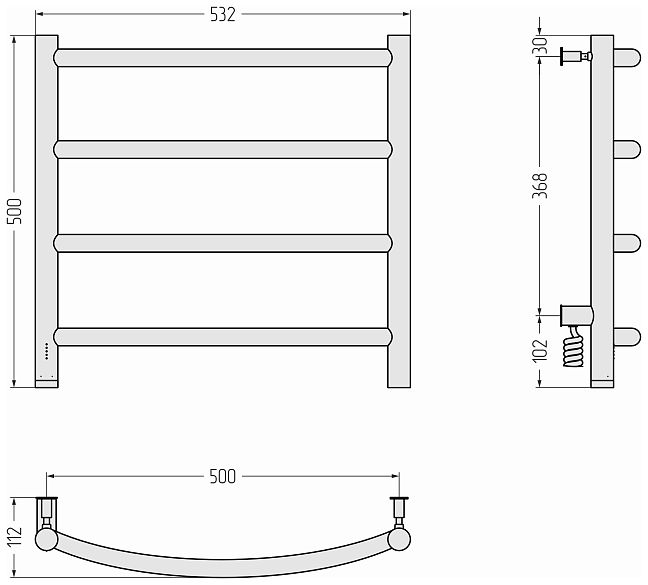 Сунержа Галант 4.0 Полотенцесушитель электрический 50x50 Золотой шёлк