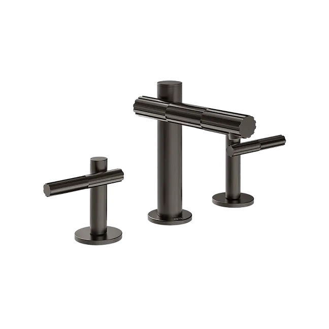 Gessi Incastri Смеситель для раковины на три отверстия, без донного клапан, цвет 707 Black Metal Brushed PVD