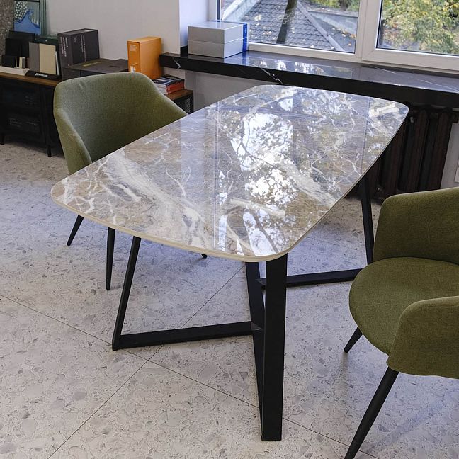 Стол ART NATURA Casa Tavoli Rachmaninoff 1600х800 h750 мм, столешница Rettangolo, керамогранит - Carnico Brera