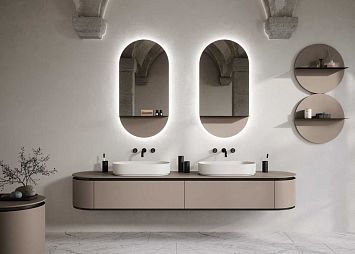 Комплект мебели Oasis Naos, подвесной, столешница: покрытие Purefeel "Corda Elegance", Отделка: Матовый лакированный цвет "Corda Elegance" / Сатиновое золото