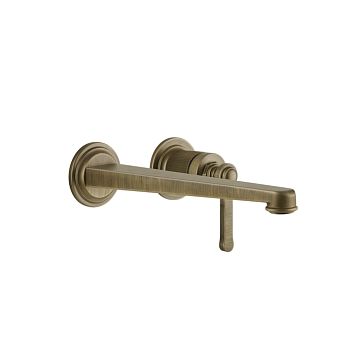 Gessi Venti20 Смеситель для раковины настенный, встраиваемый, однорычажный, излив 243 мм., внешняя часть, Antique Brass