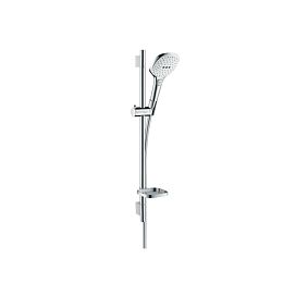 Душевой набор Hansgrohe Raindance Select E: штанга 65см., ручной душ 120, 3jet (Rain, RainAir, WhirlAir), EcoSmart, мыльница, шланг, цвет: белый/хром купить в Москве: интернет-магазин StudioArdo