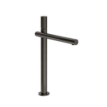 Gessi Incastri Смеситель высокий h-362мм для раковины, без донного клапан, цвет 707 Black Metal Brushed PVD