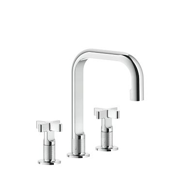 Gessi Inciso Смеситель для раковины на 3 отверстия без донного клапана, излив 160мм, h=240мм, хром